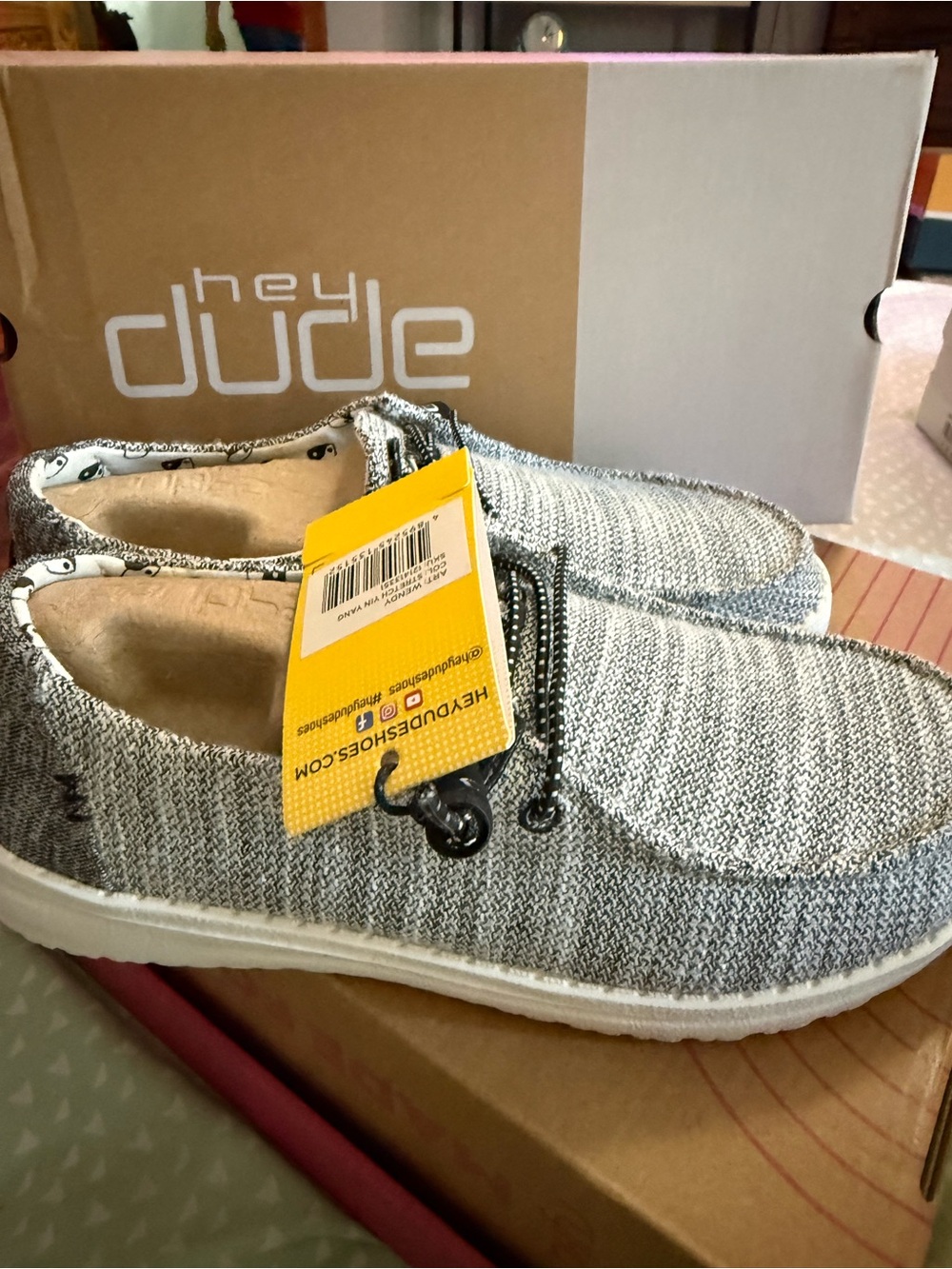 Hey Dude Women’s Gray Knit Slip-On Loafers